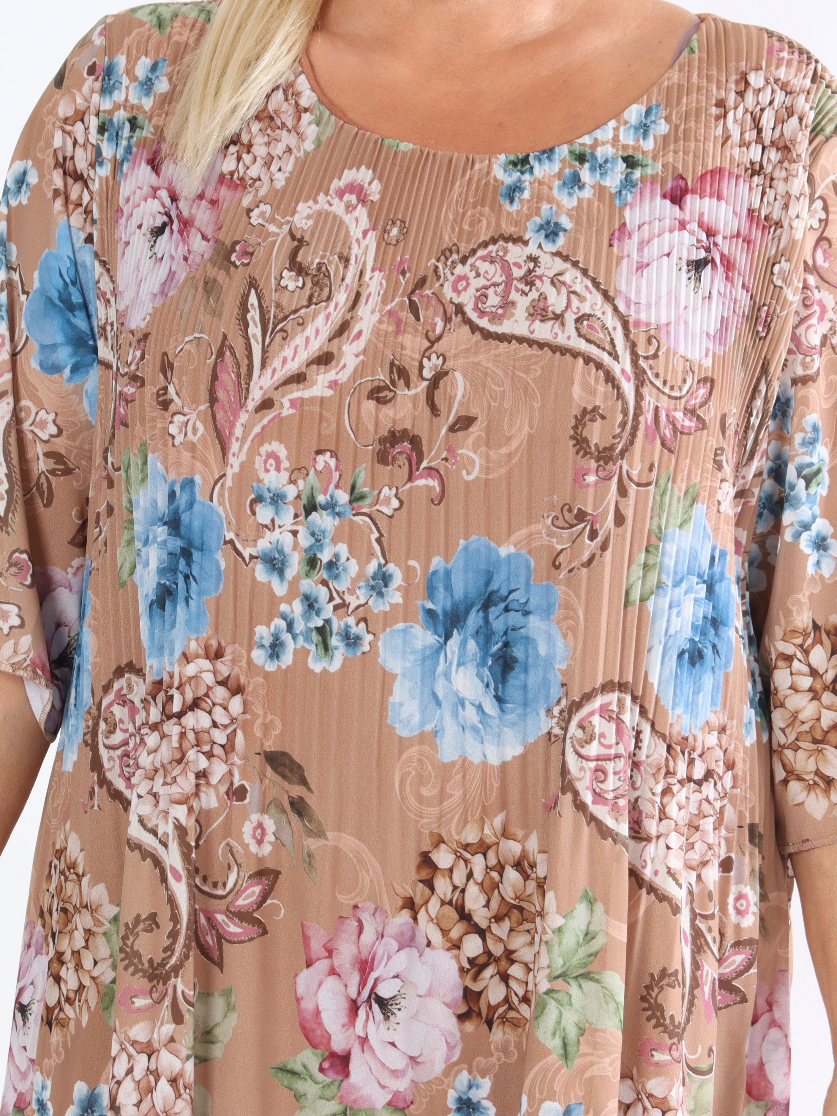 Zion Flower - Plisserad klänning med blommönster